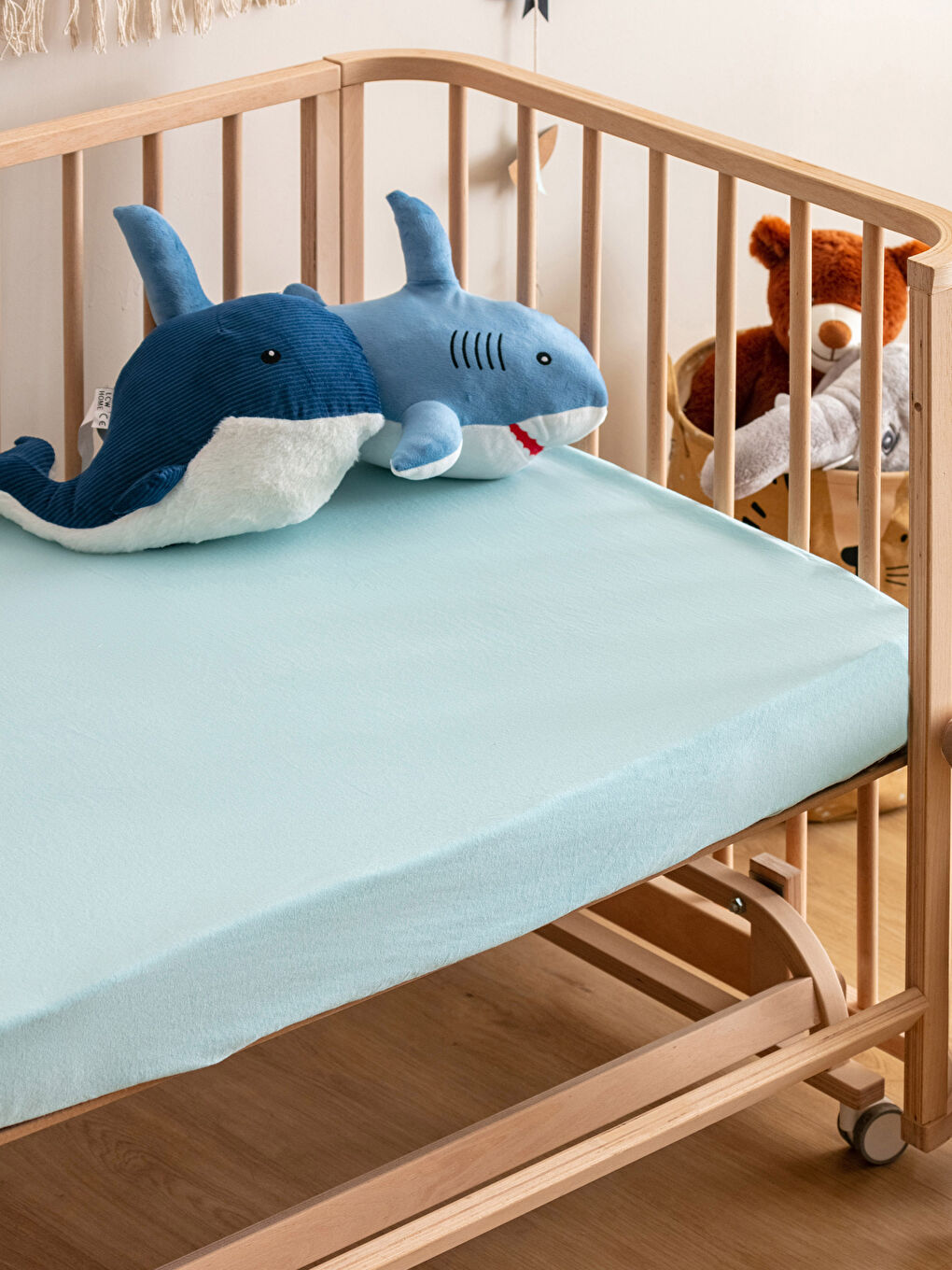 Cearșaf Simplu din Bumbac pentru Pătuț Bebeluși 70x140x25