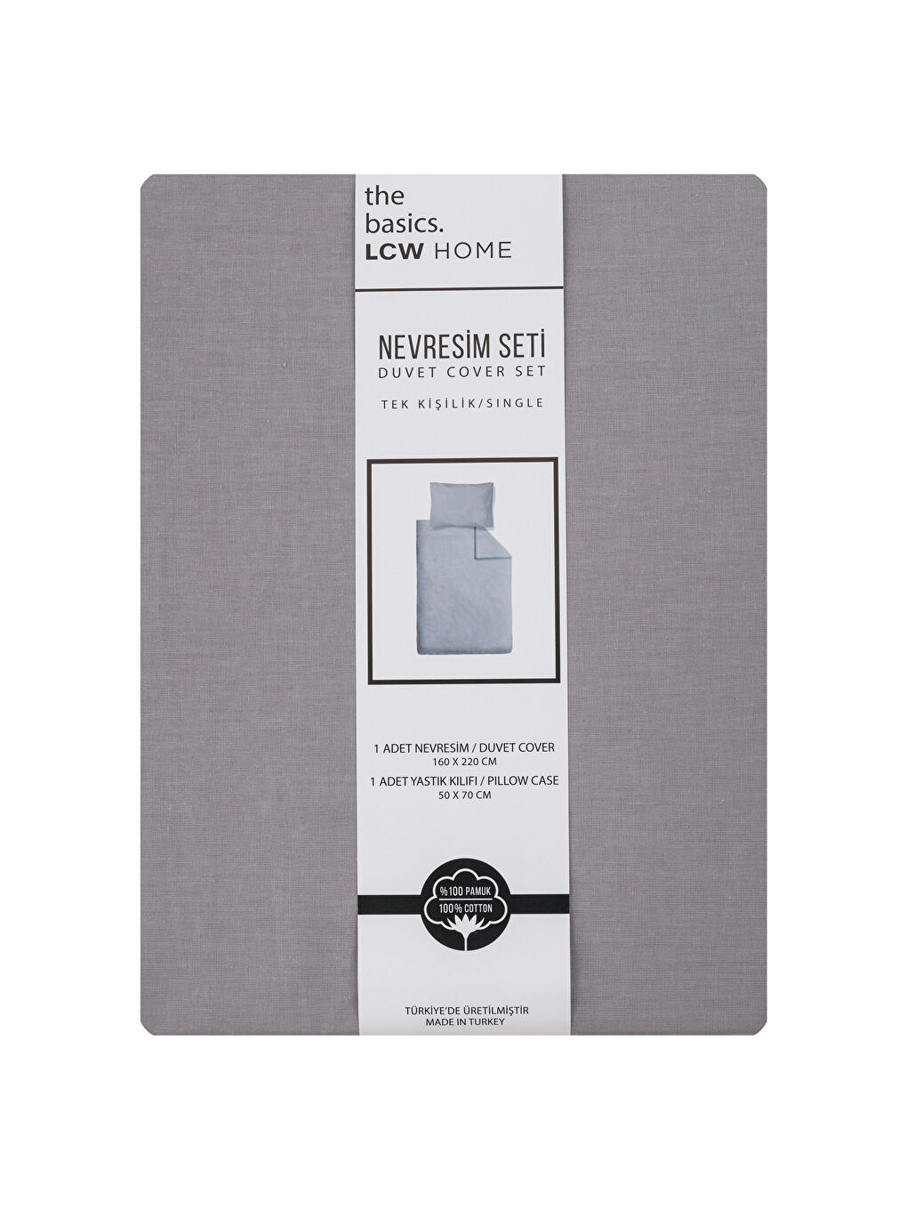 Plain Cotton Single Duvet Cover Set-6