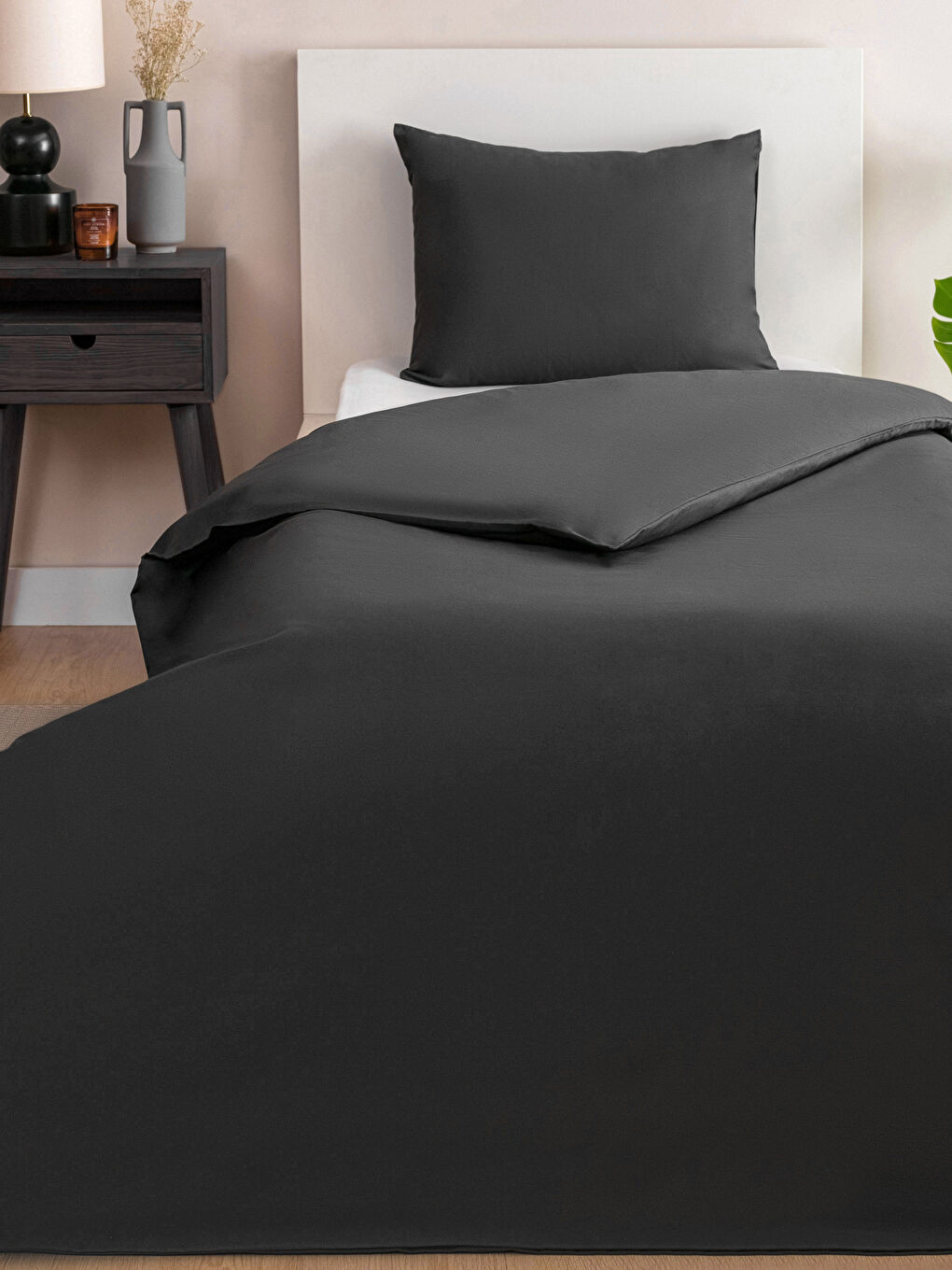 LCW HOME Plain Cotton Single Duvet Cover Set -W2DC15Z8-S0N