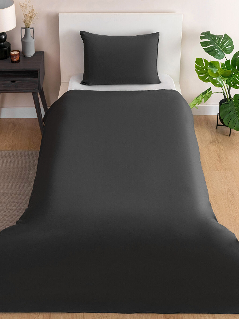 LCW HOME Plain Cotton Single Duvet Cover Set -W2DC15Z8-S0N