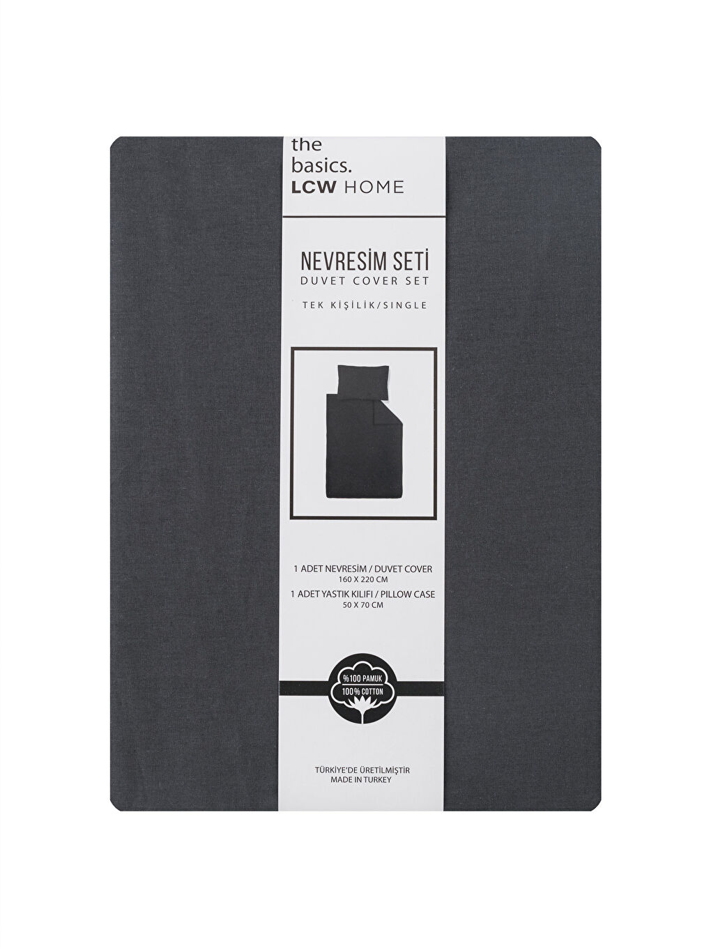 LCW HOME Plain Cotton Single Duvet Cover Set -W2DC15Z8-S0N