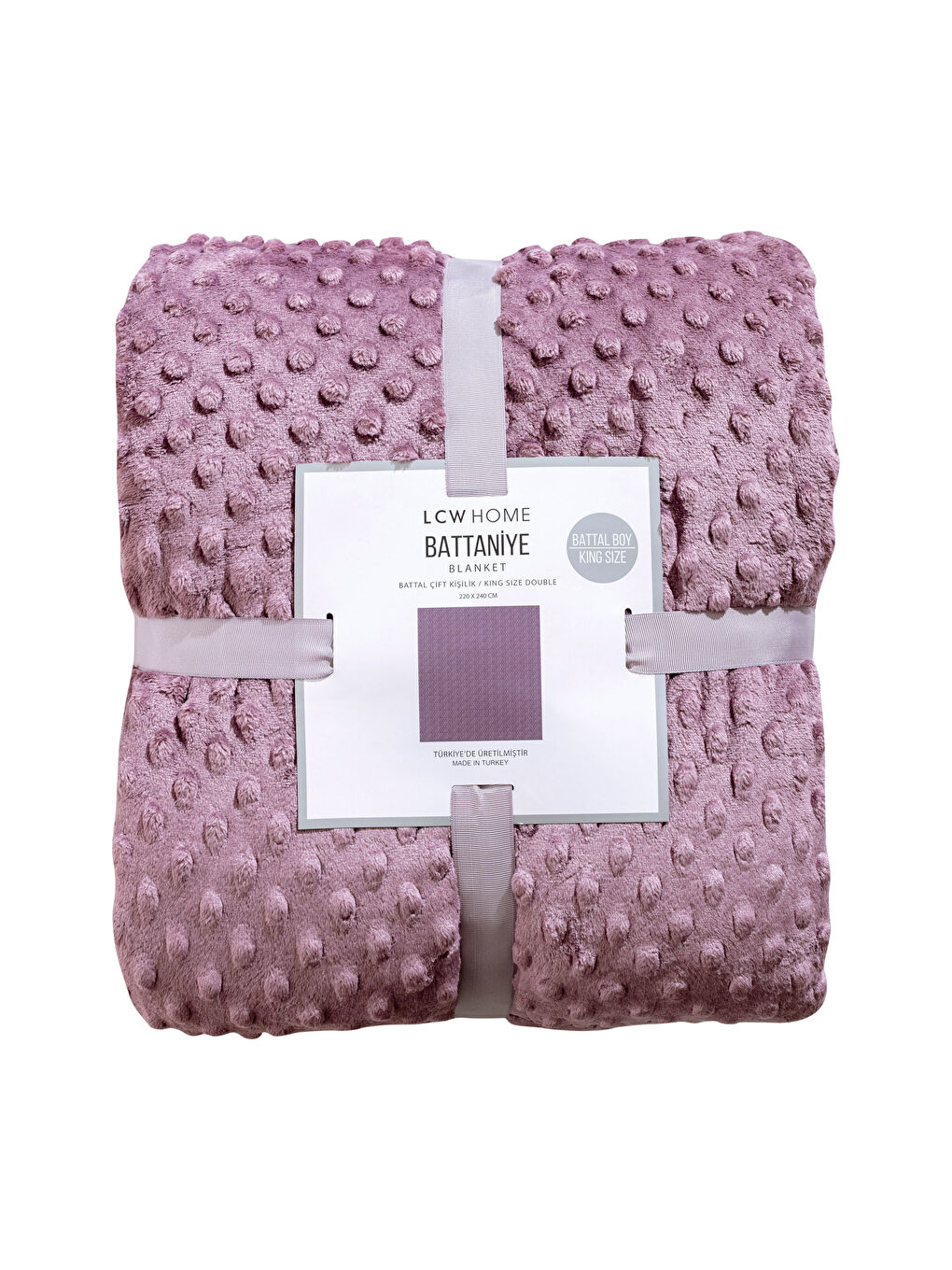 Mor Battal Boy Yumuşak Dokulu Çift Kişilik Battaniye 220x240 cm-4