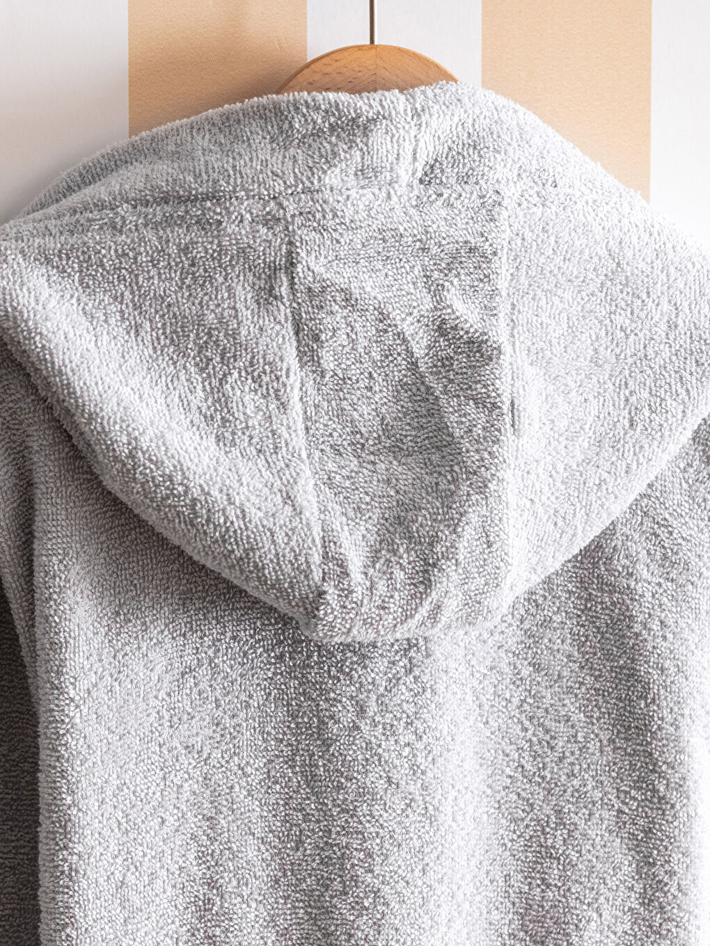 Plain Long Hooded Boy's Bathrobe-3