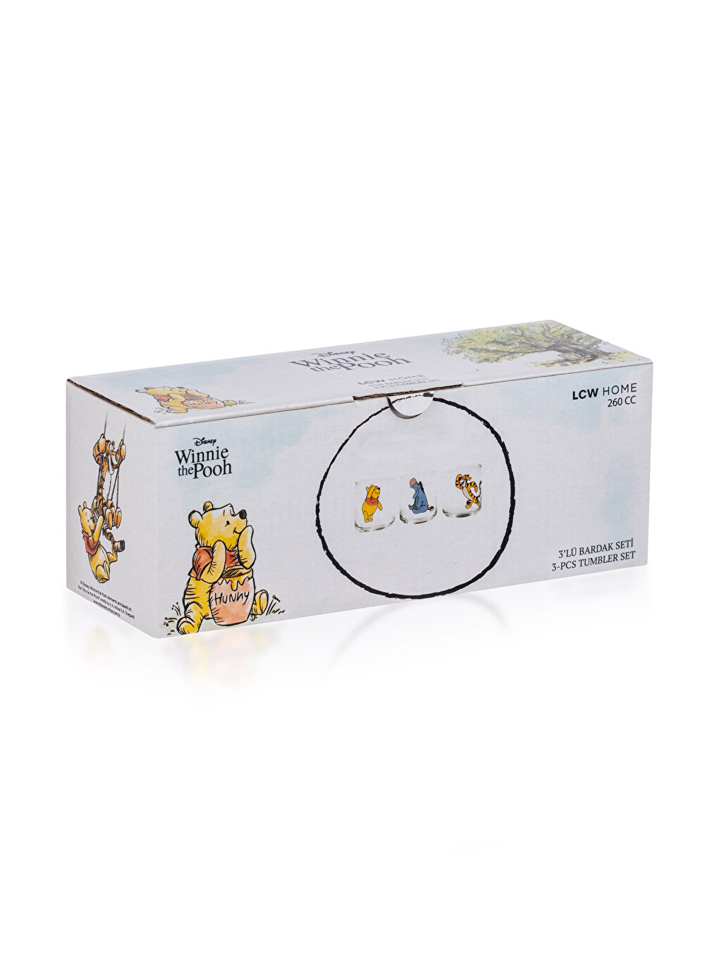 LCW HOME Winnie The Pooh Licensed Glass Cup 3 Pcs 260 Ml