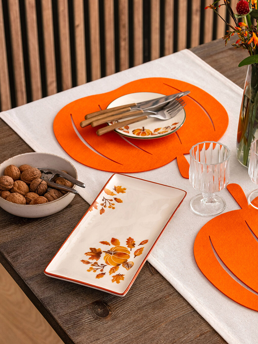 Karışık Baskılı Seramik Sunum Tabağı 28x15 cm-1