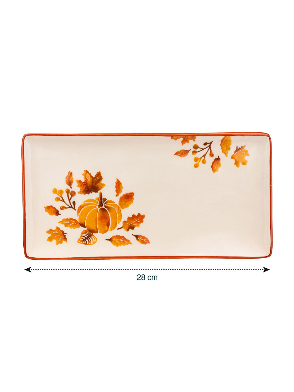 Karışık Baskılı Seramik Sunum Tabağı 28x15 cm-3