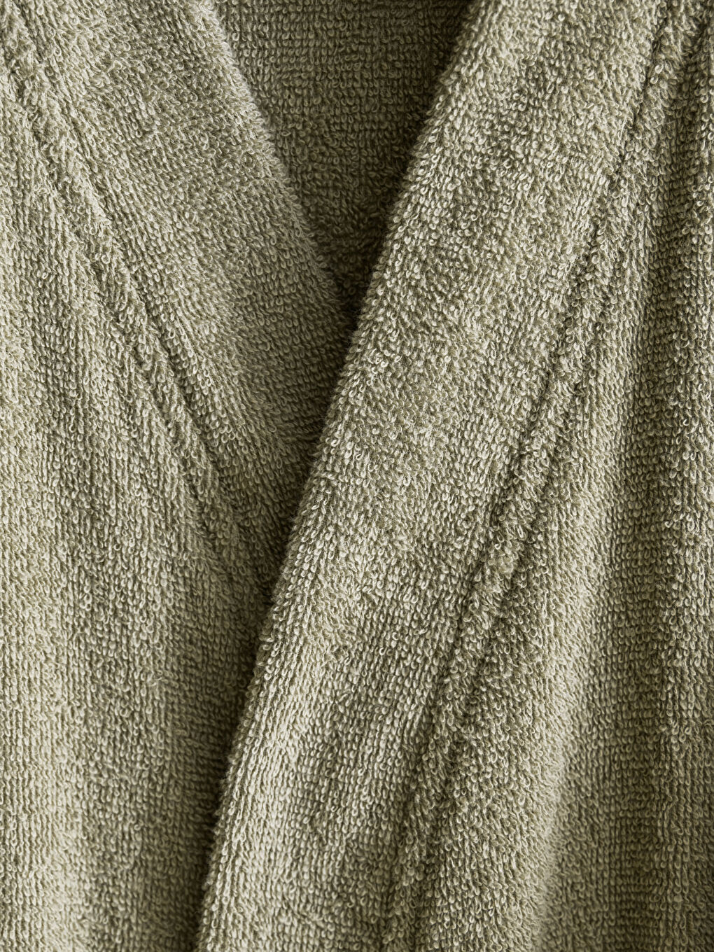 LCW HOME Plain V Neck Cotton Long Men's Bathrobe -W2EQ60Z8-GWK