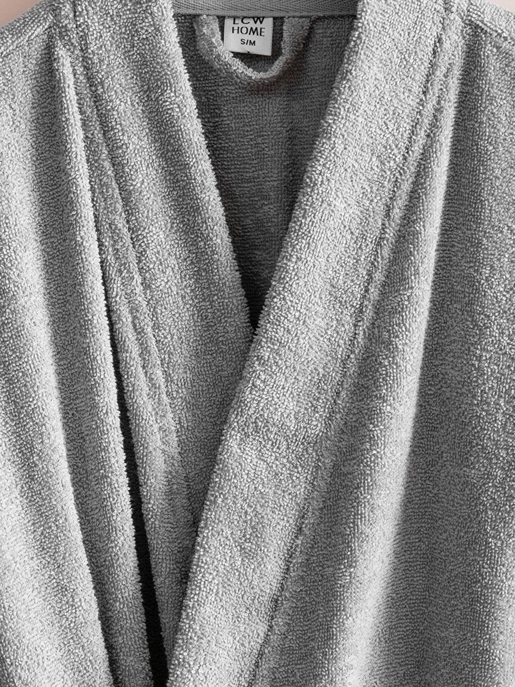 Plain V Neck Cotton Long Men's Bathrobe-2