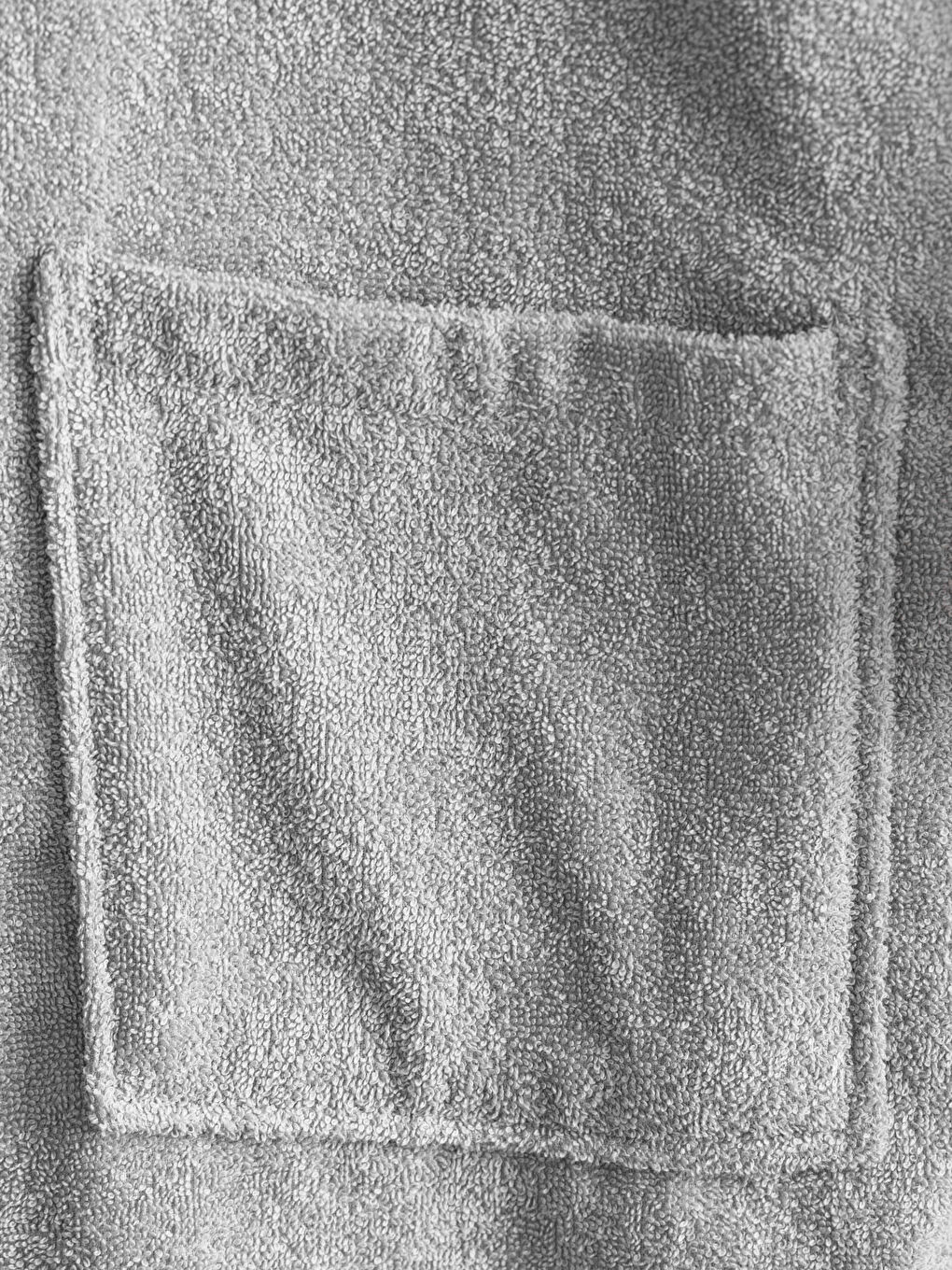 Plain V Neck Cotton Long Men's Bathrobe-3