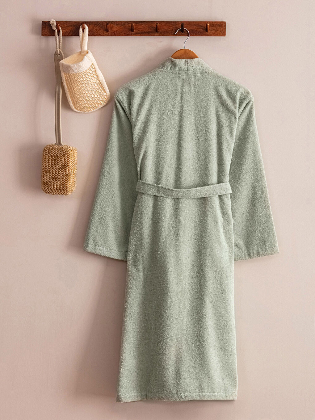 LCW HOME Plain Cotton Shawl Collar Women's Bathrobe -W2EQ64Z8-RR0