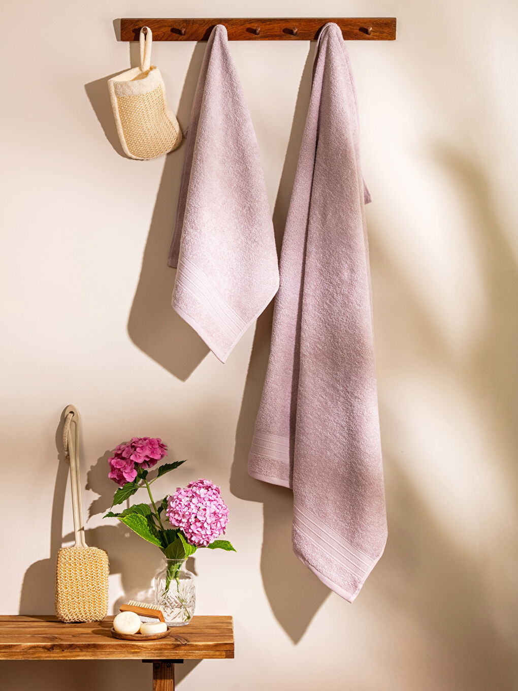 Plain Cotton Bath Towel Set of 2