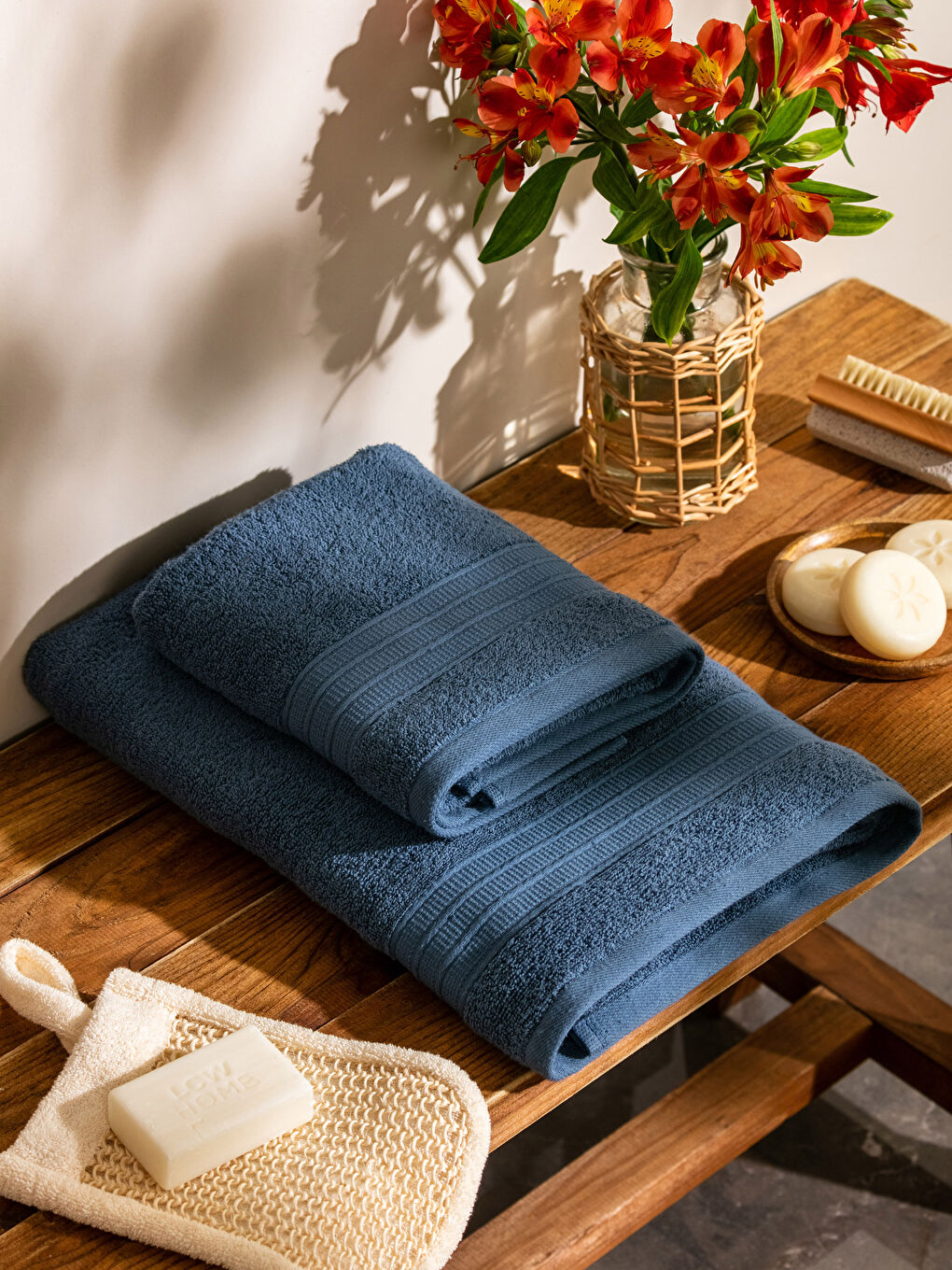 مجموعة فوط حمام قطن سادة - مجموعتين-2