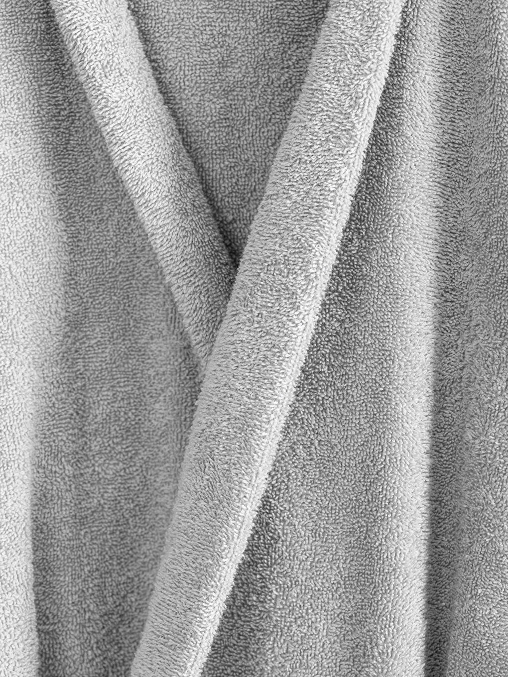 Plain V Neck Cotton Long Men's Bathrobe-2