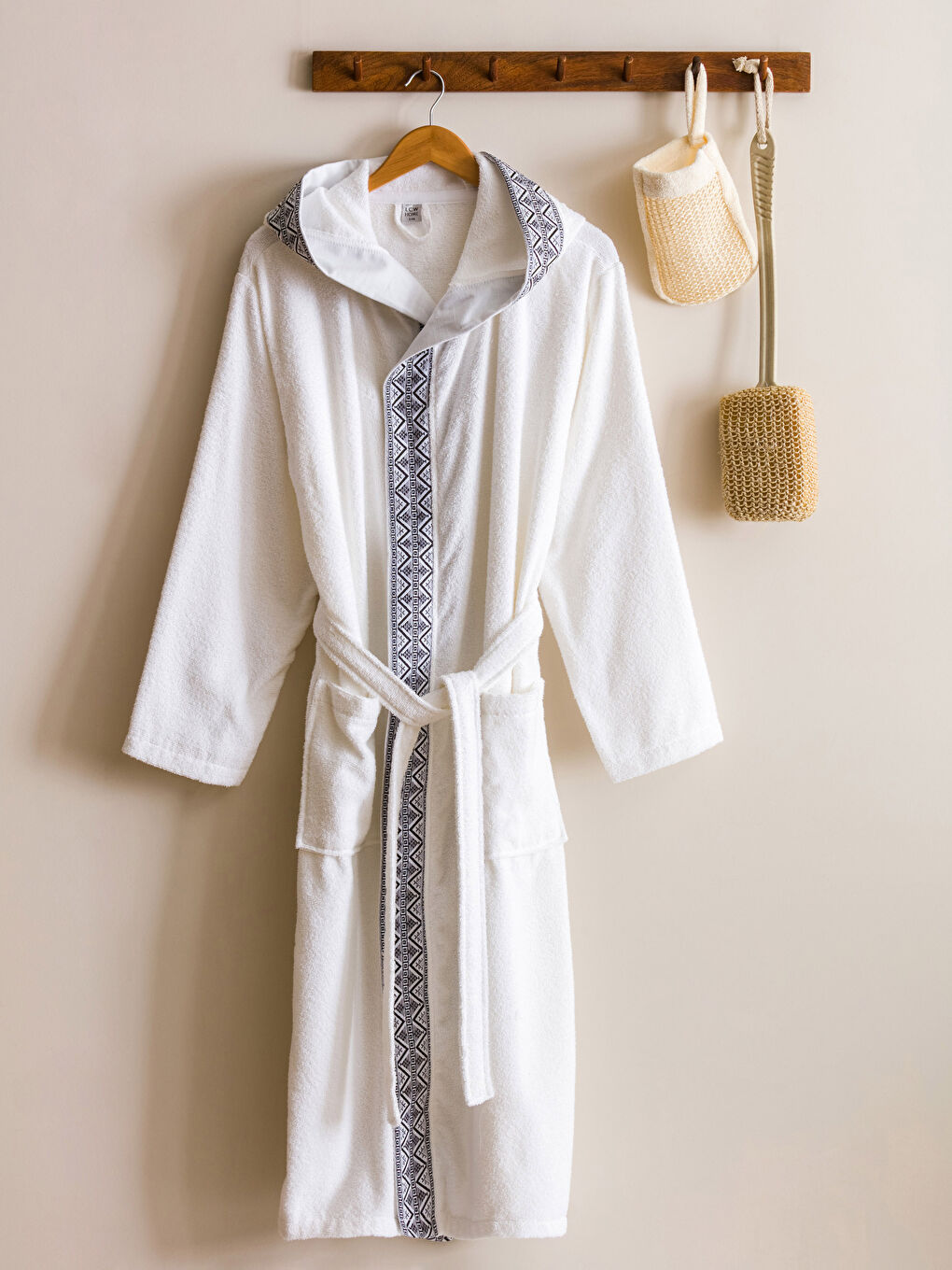 Cotton Hooded Women's Bathrobe