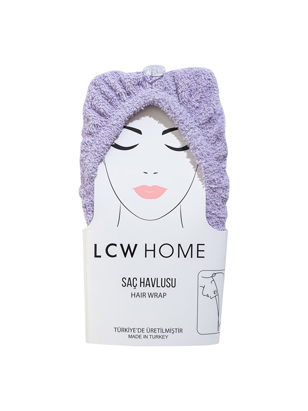 Lila Pamuklu Kadın Saç Havlusu-2