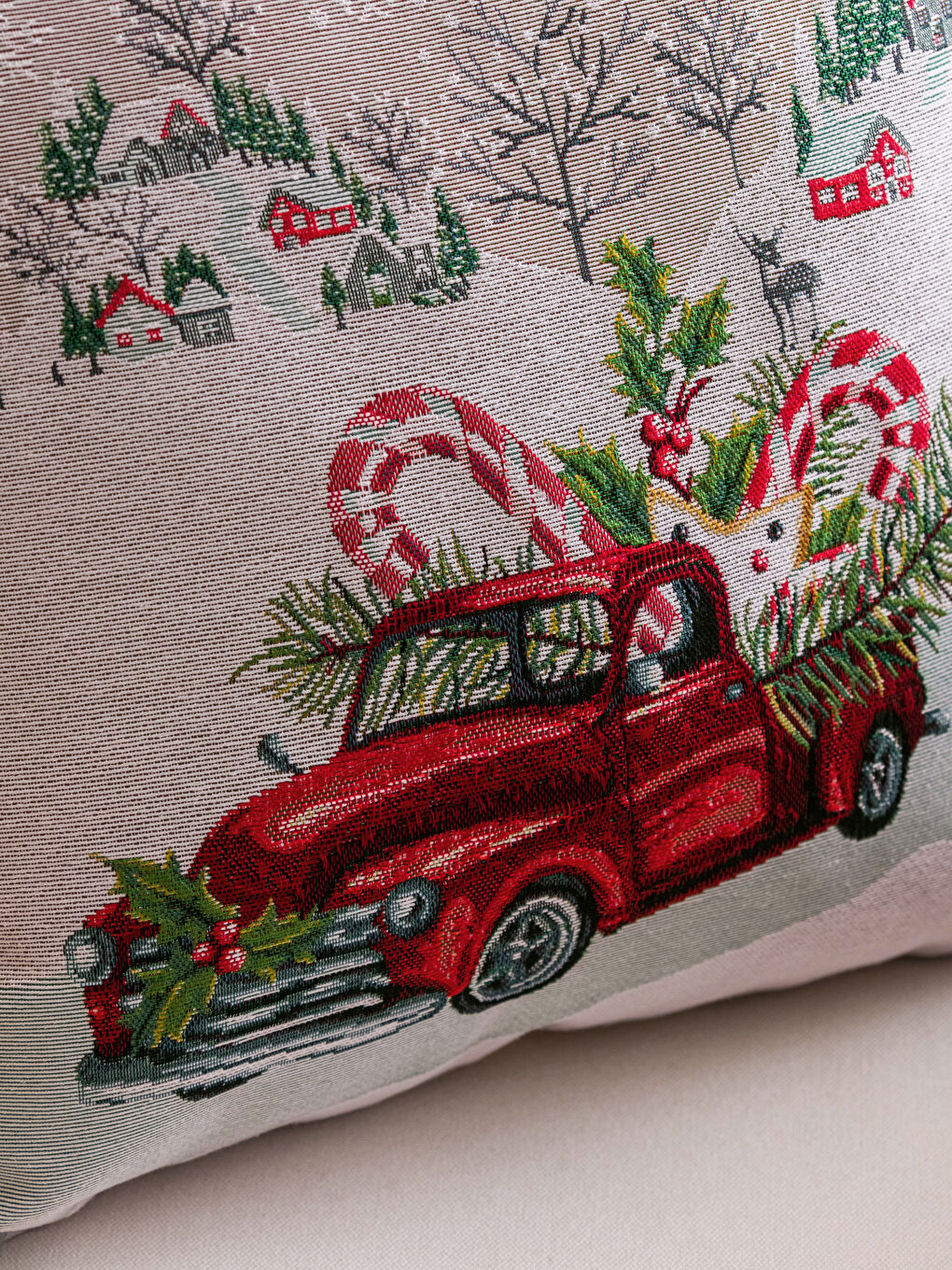 LCW HOME Christmas Themed Tapestry Pillow Cover 45x45 Cm -W2FC53Z8-F9C