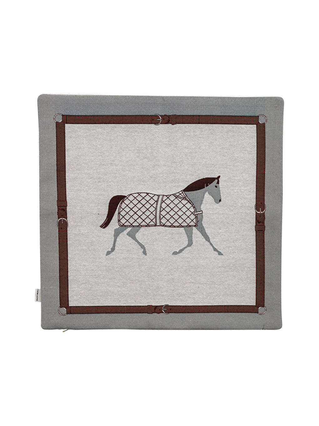 غطاء وسادة جاكار مطرز بحصان 45x45 سم-4