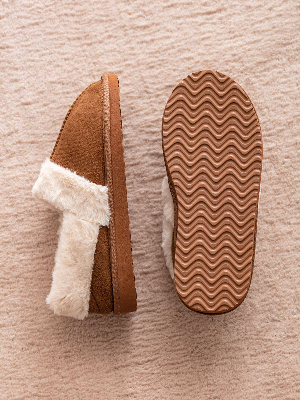 LCW HOME Front covered suede woman home slippers -W2FK07Z8-SPG
