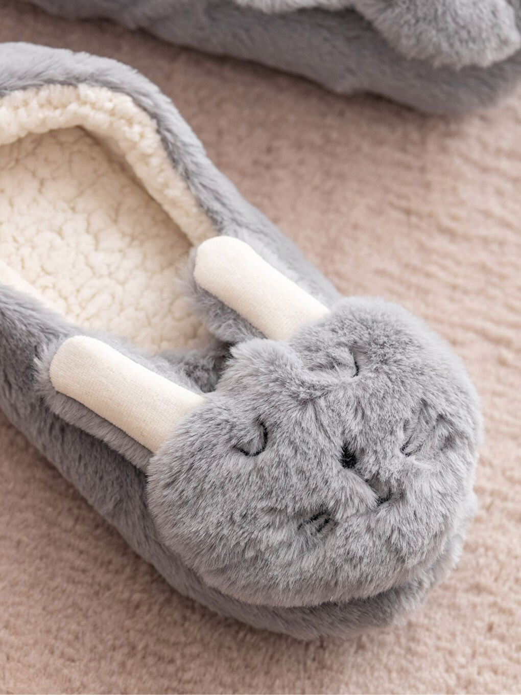 әйелдерге арналған қоян кестеленген үлпілдек үйге арналған тәпішкелер-2