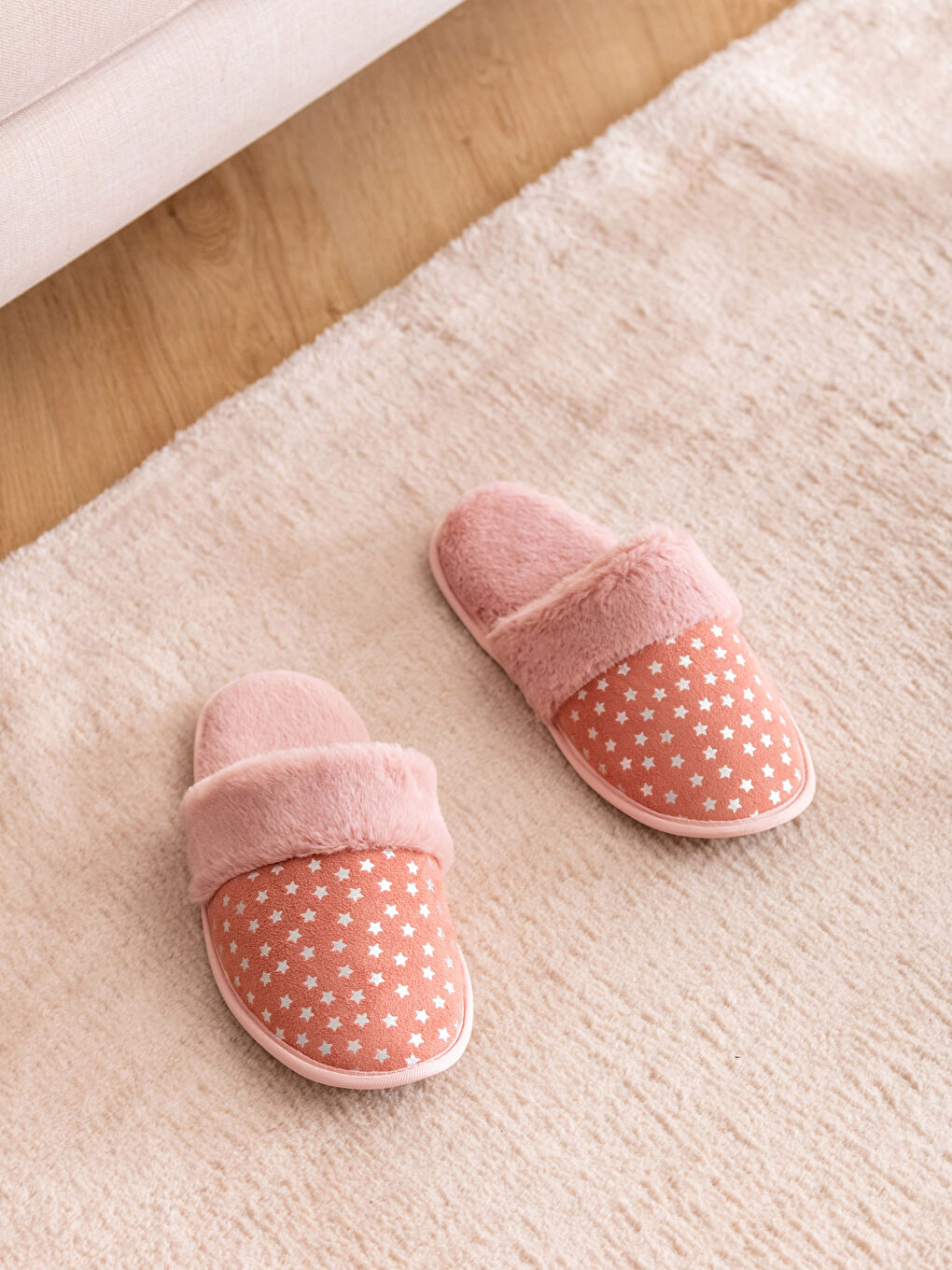 Papuci de Casă Imprimați din Pluș pentru Femei-1
