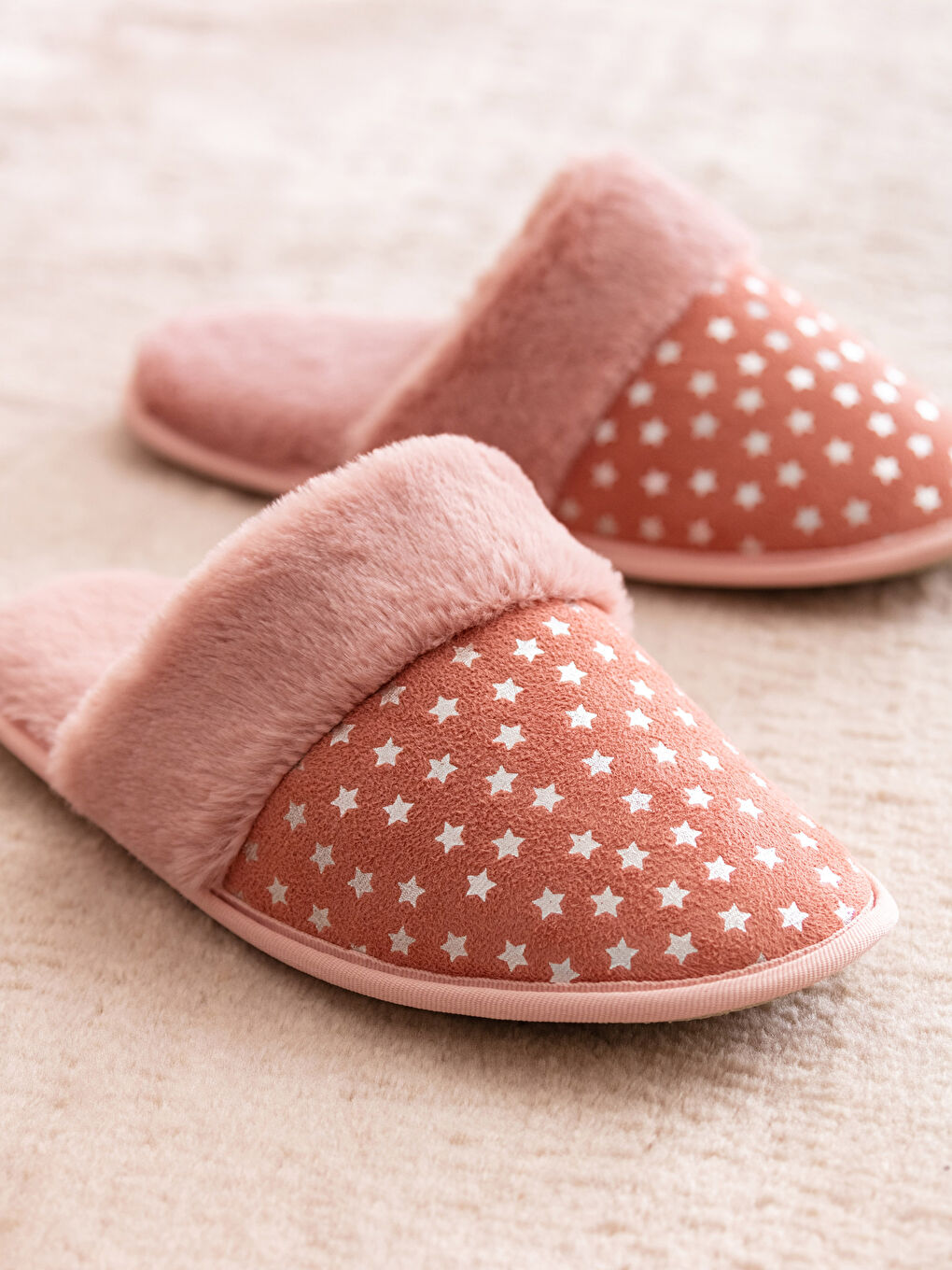 Papuci de Casă Imprimați din Pluș pentru Femei-2