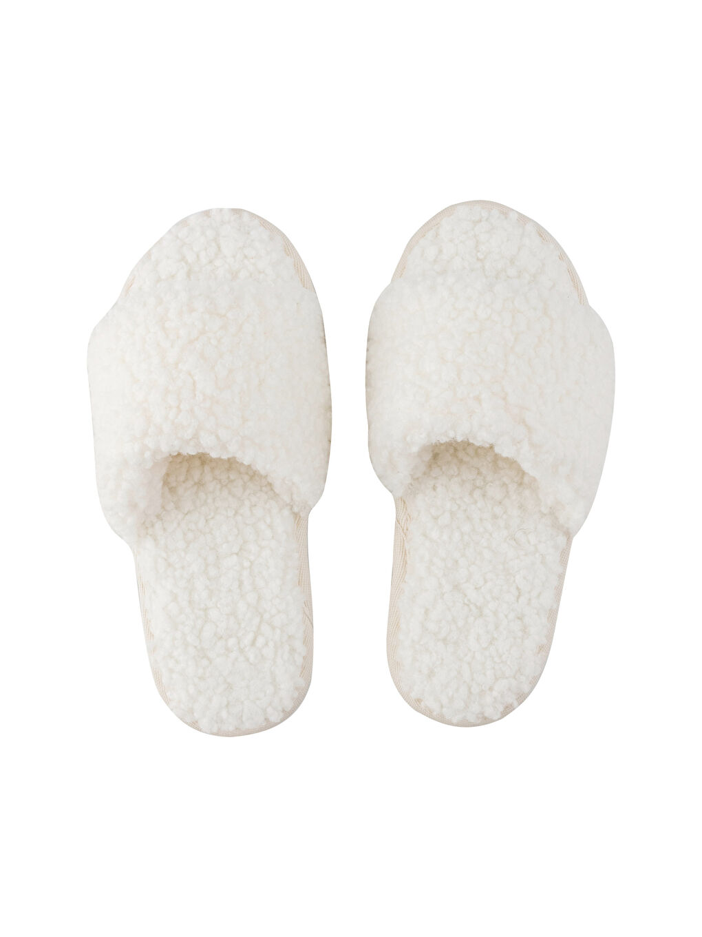 Ekru Kadın Pelüş Ev Terliği-4