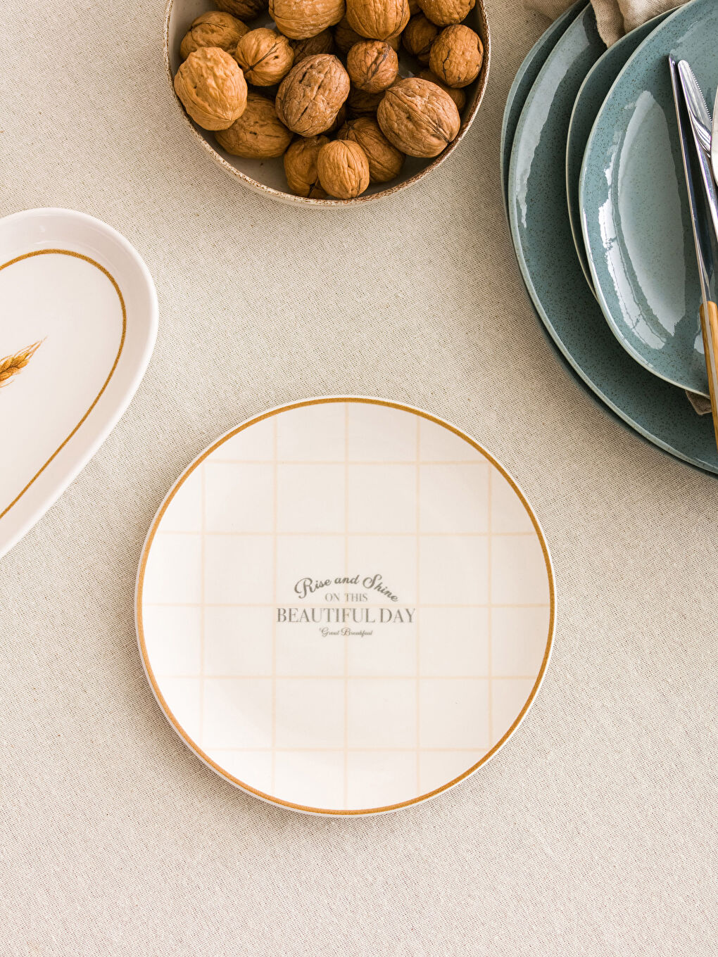 Karışık Baskılı Seramik Pasta Tabağı 20 cm