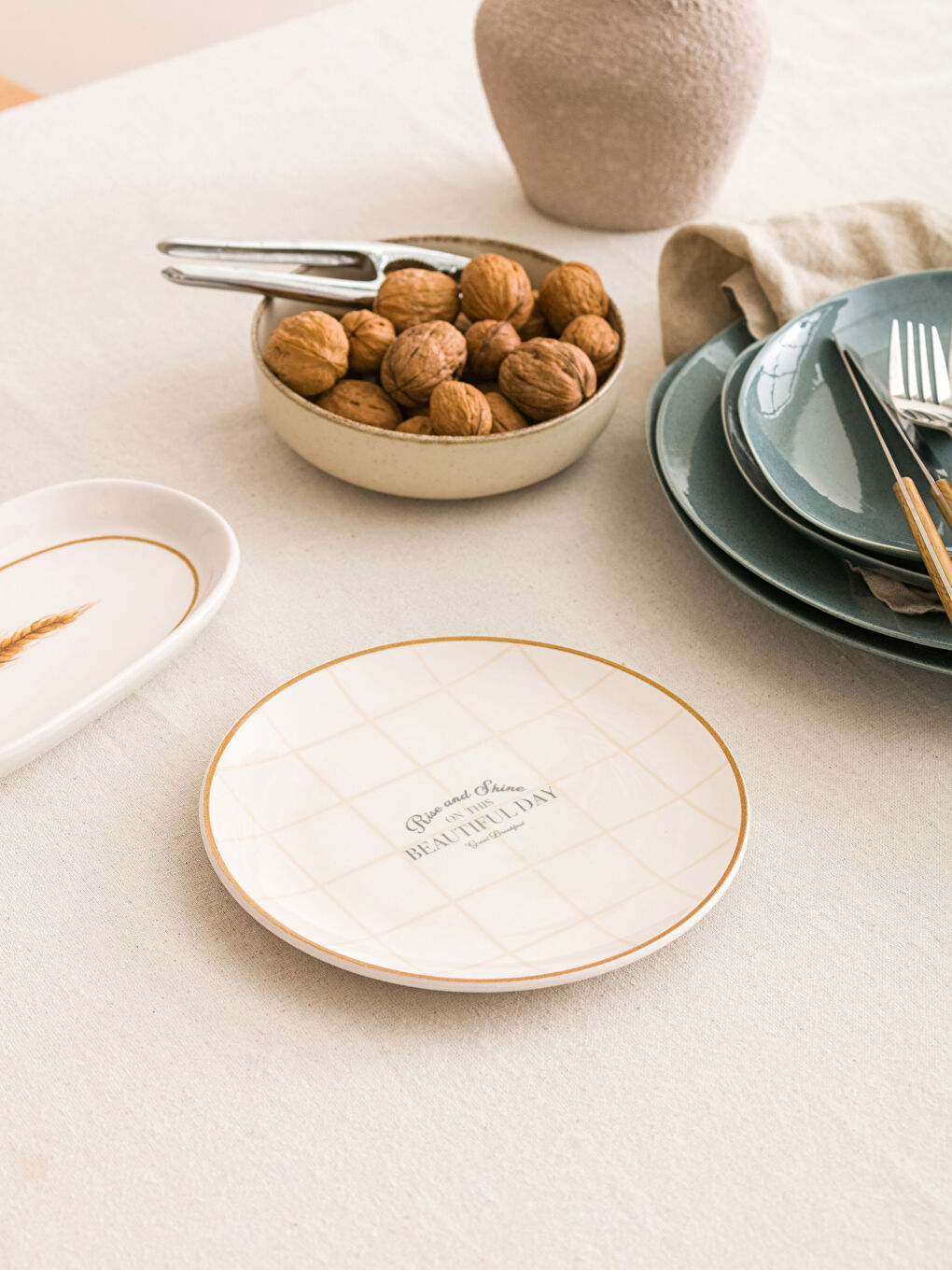 Karışık Baskılı Seramik Pasta Tabağı 20 cm-1