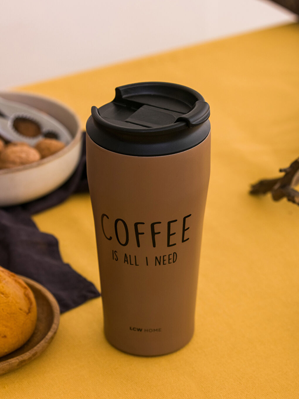 Kahverengi Baskılı Çelik Termos 400 ml-3