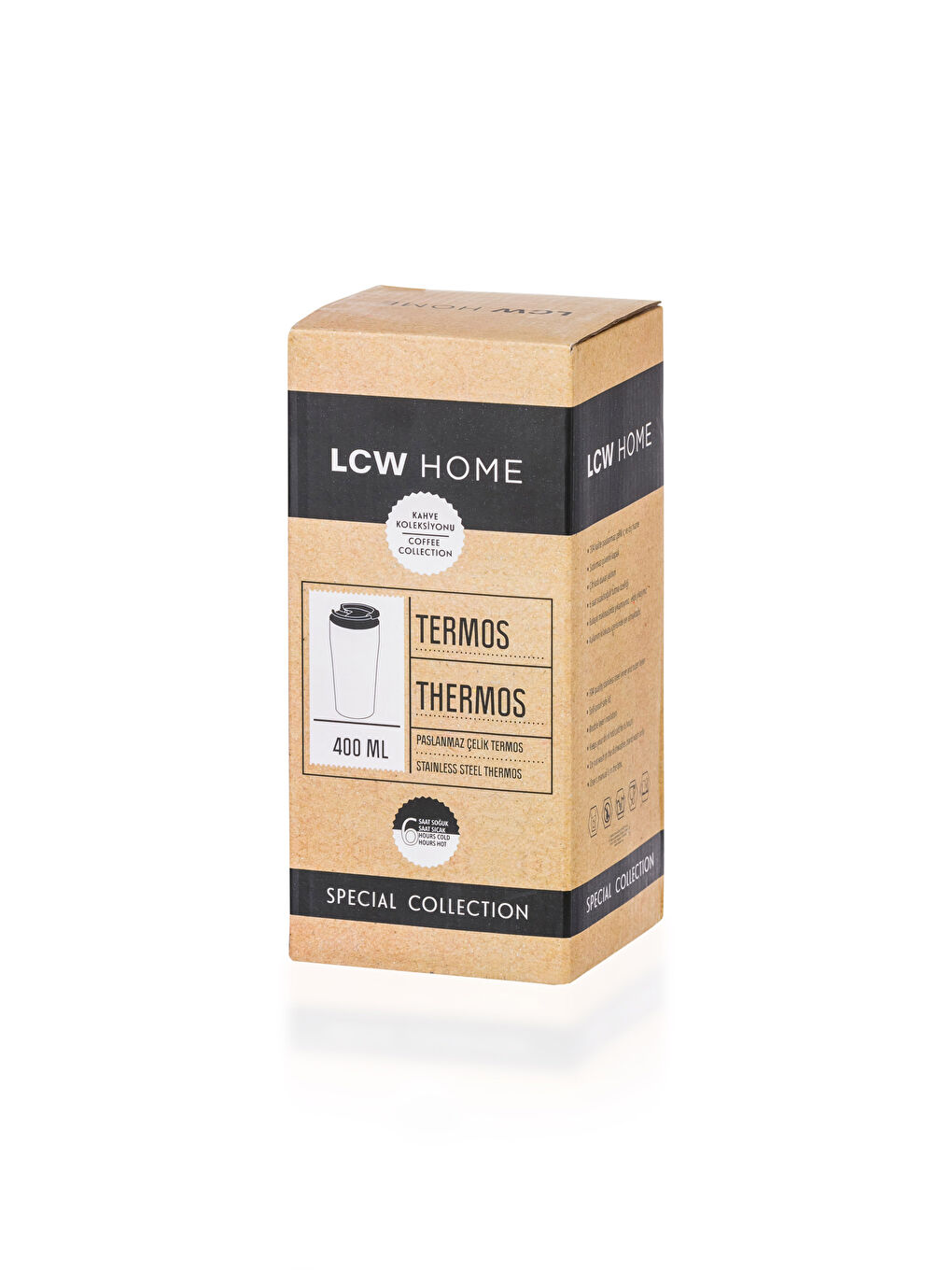 Kahverengi Baskılı Çelik Termos 400 ml-4