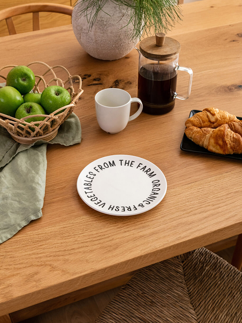 Karışık Baskılı Seramik Pasta Tabağı 19 cm