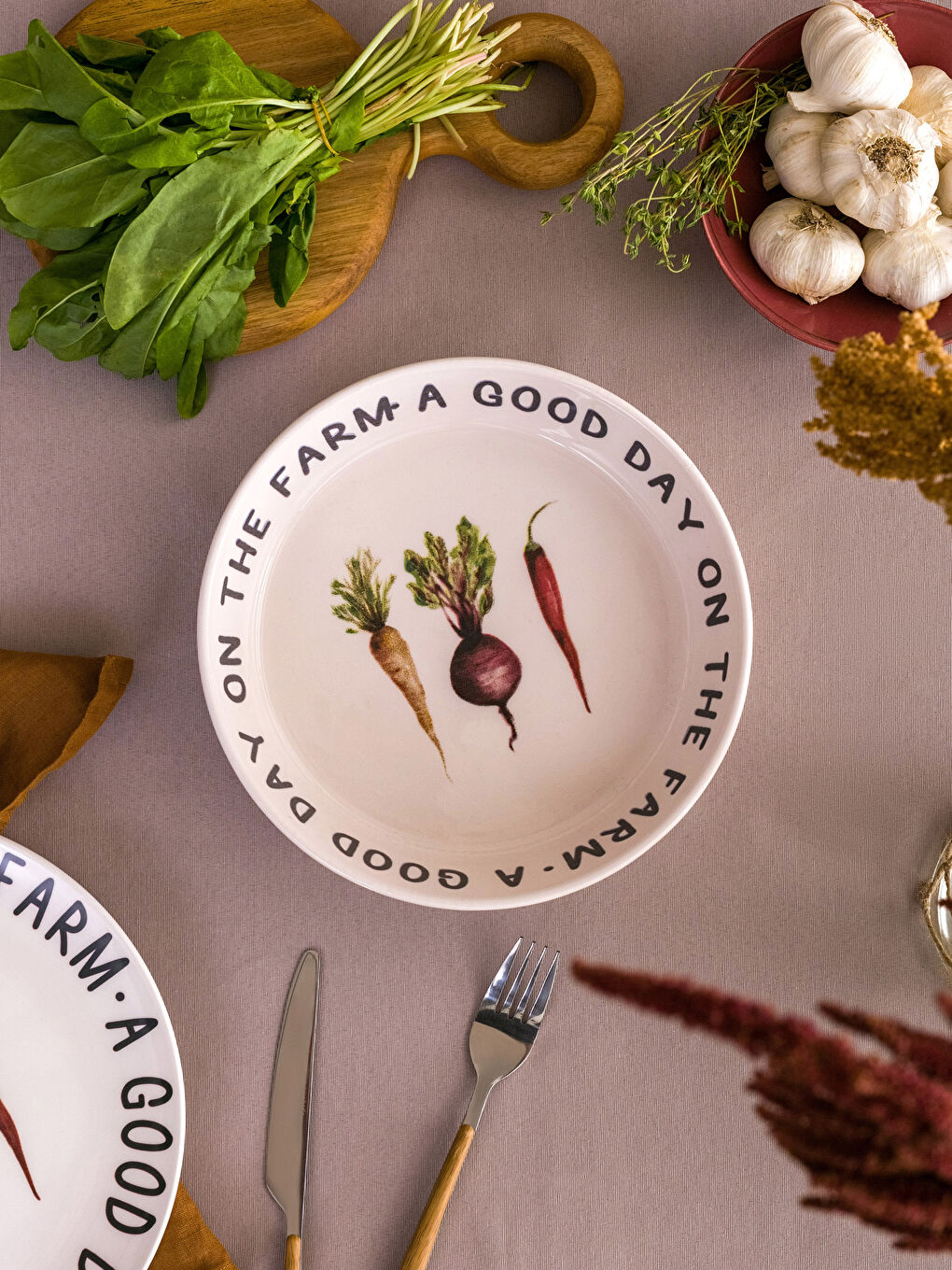 Karışık Baskılı Seramik Salata Kasesi-1