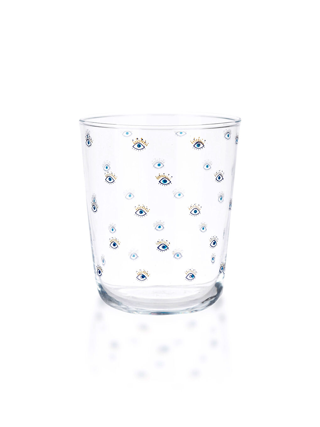 Mavi Baskılı Cam Bardak 3'lü 380 ml-4