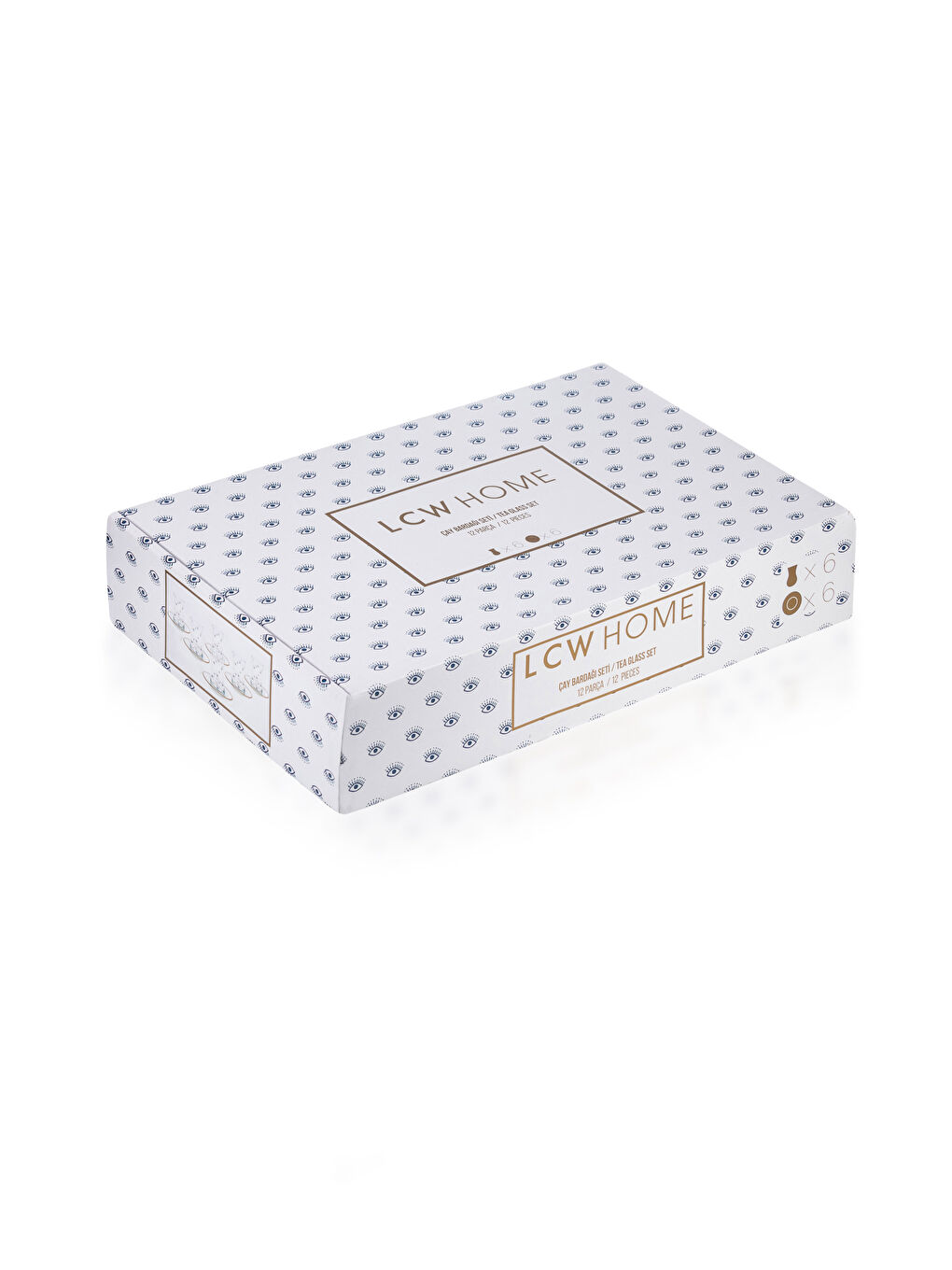 كوب شاي زجاج مطبوع - ١٢ قطعة-3