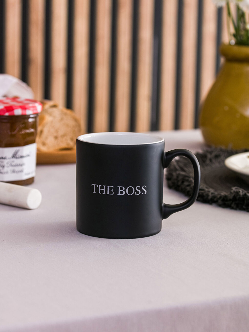 Siyah Baskılı Seramik Kupa 320 ml-1