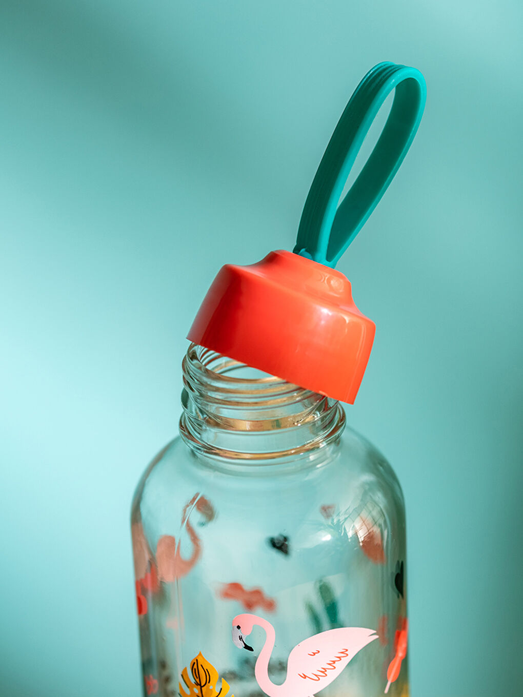 Flamingo Printed Glass Flask 500 Ml-2