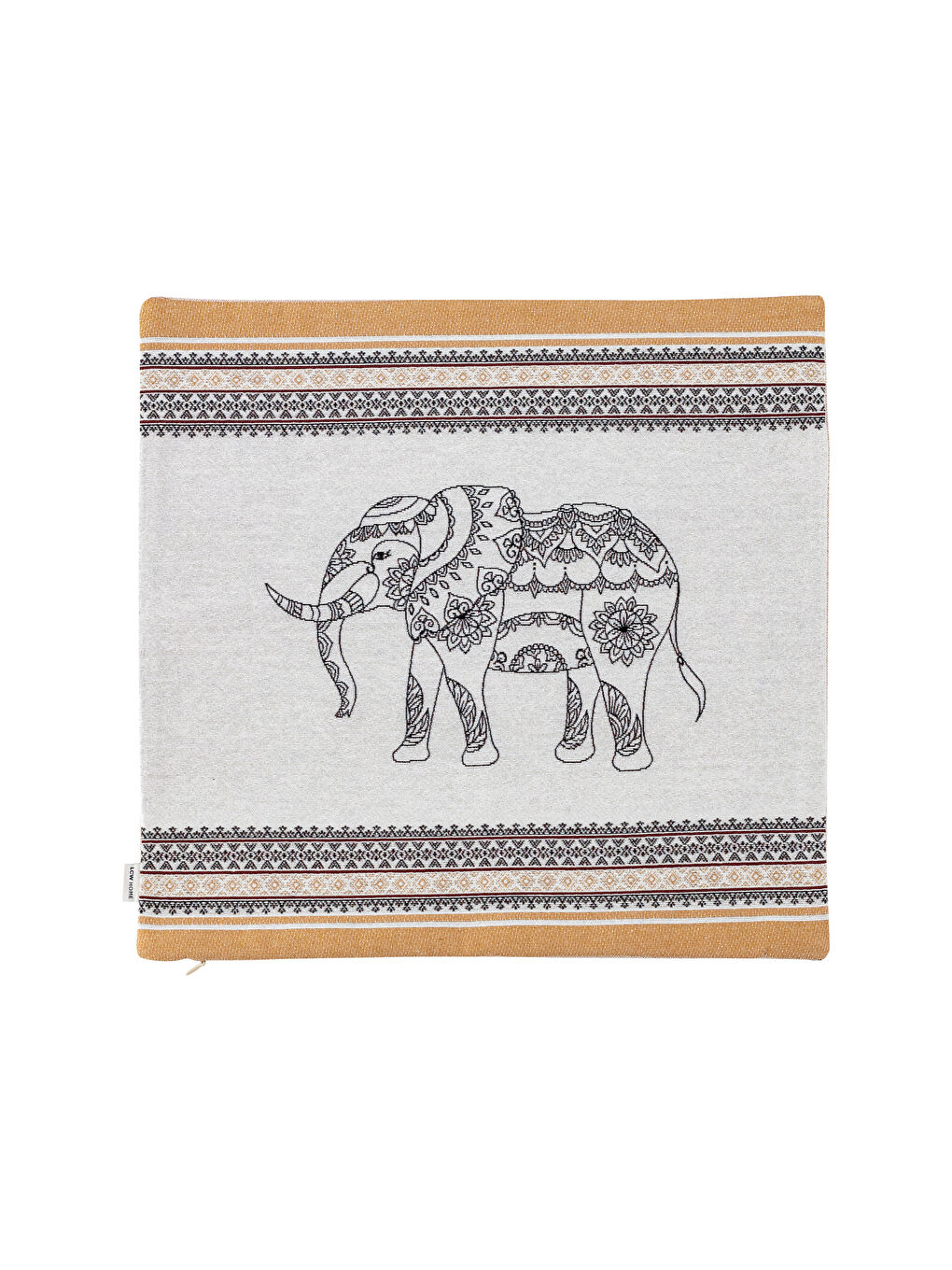 غطاء وسادة جاكار بنقشة الفيل 45x45 سم-4
