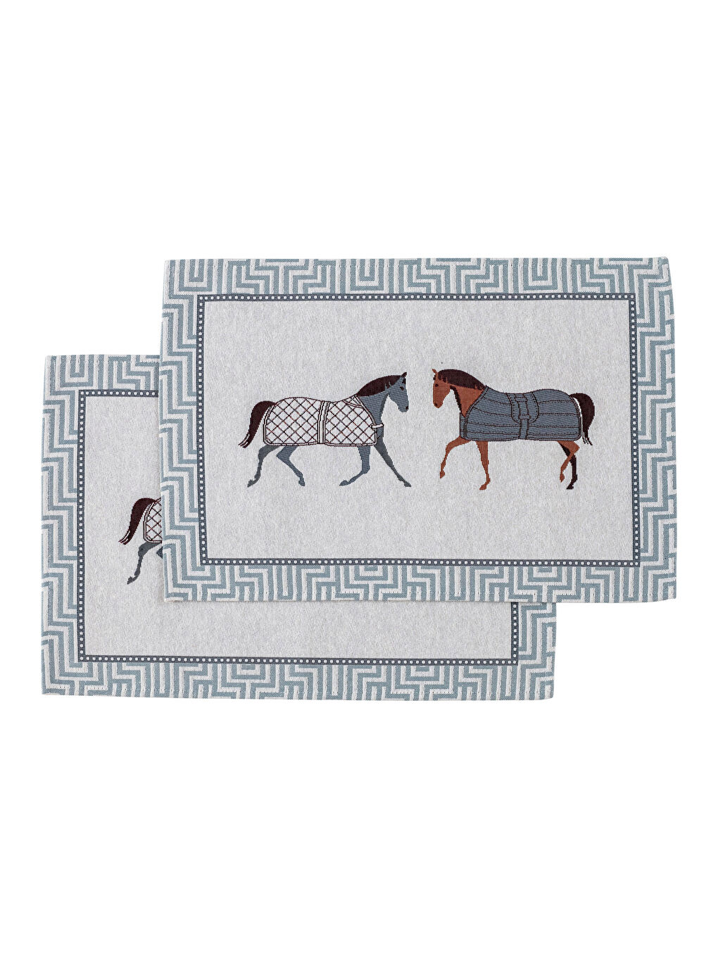 Pferdemuster Jacquard Tischset 2er-Pack 33x55 Cm-2