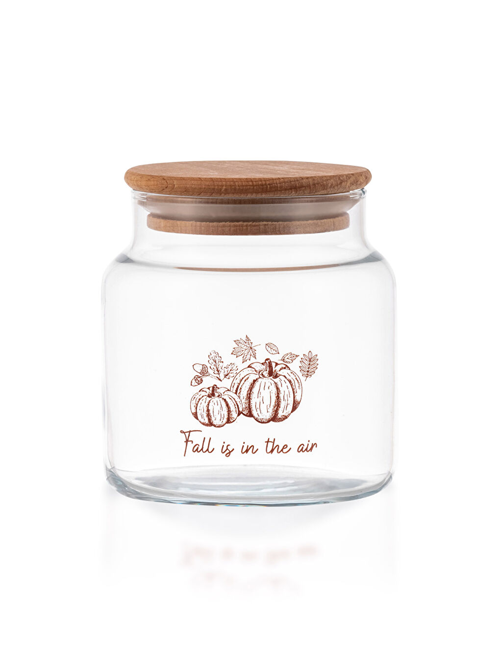 LCW HOME Printed Glass Jar With Wooden Lid 635 Ml -W2G405Z8-SJB