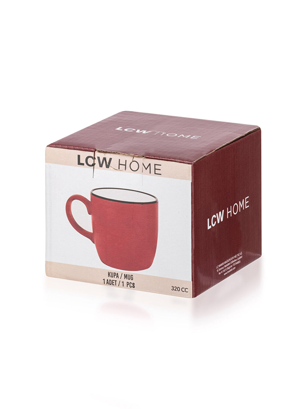 Kırmızı Düz Seramik Kupa 320 ml-3