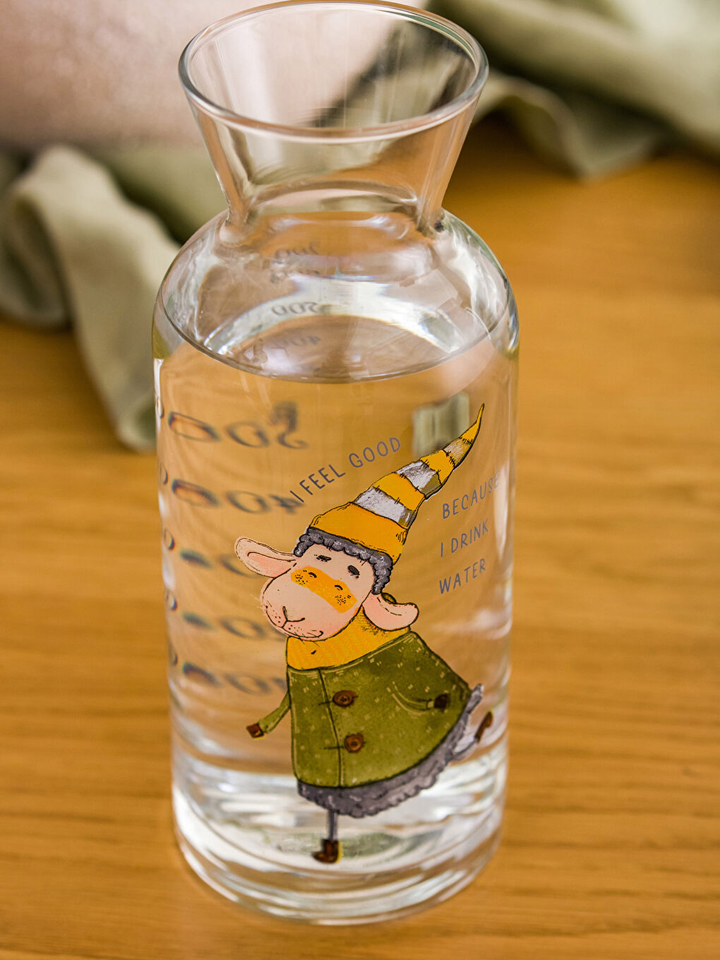 LCW HOME Printed Glass Lid Carafe Jug 700 Ml -W2G456Z8-F9C