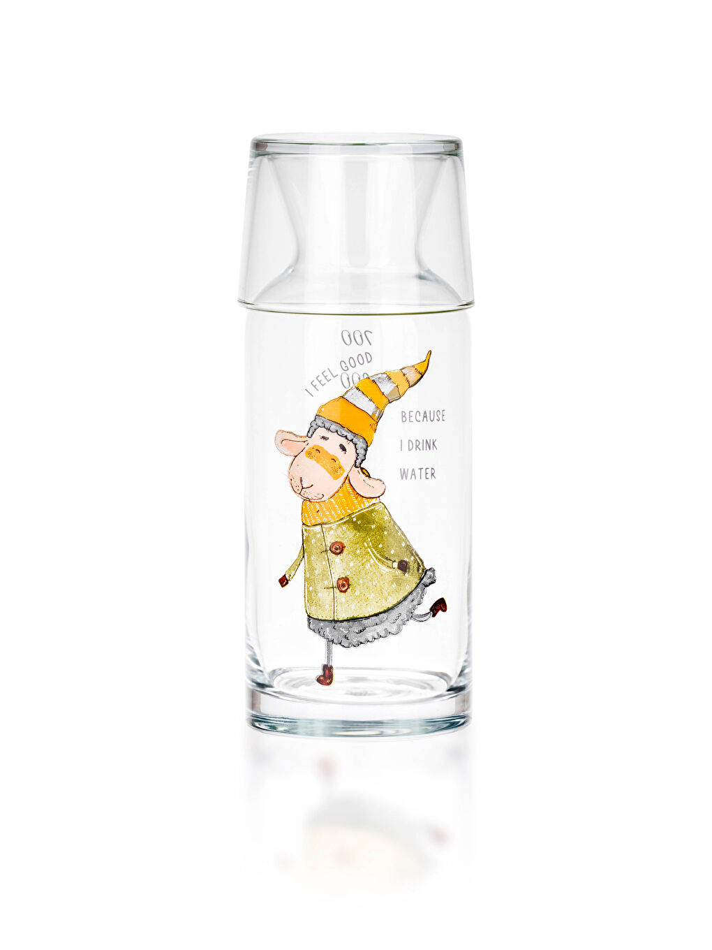 LCW HOME Printed Glass Lid Carafe Jug 700 Ml -W2G456Z8-F9C