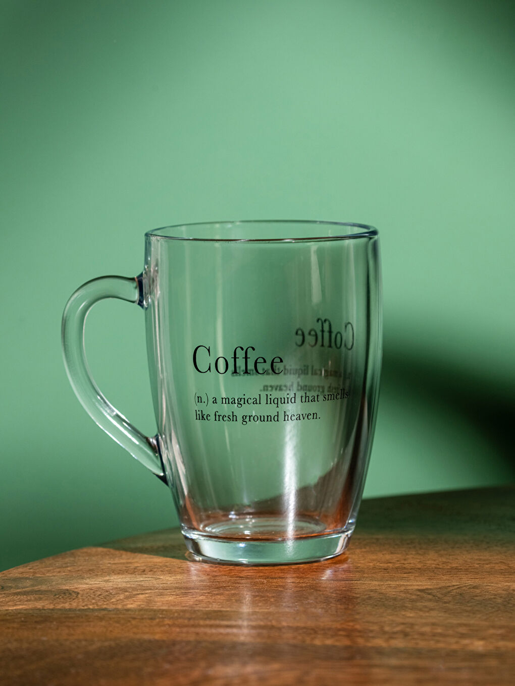 Siyah Yazı Baskılı Cam Kupa 238 ml-1