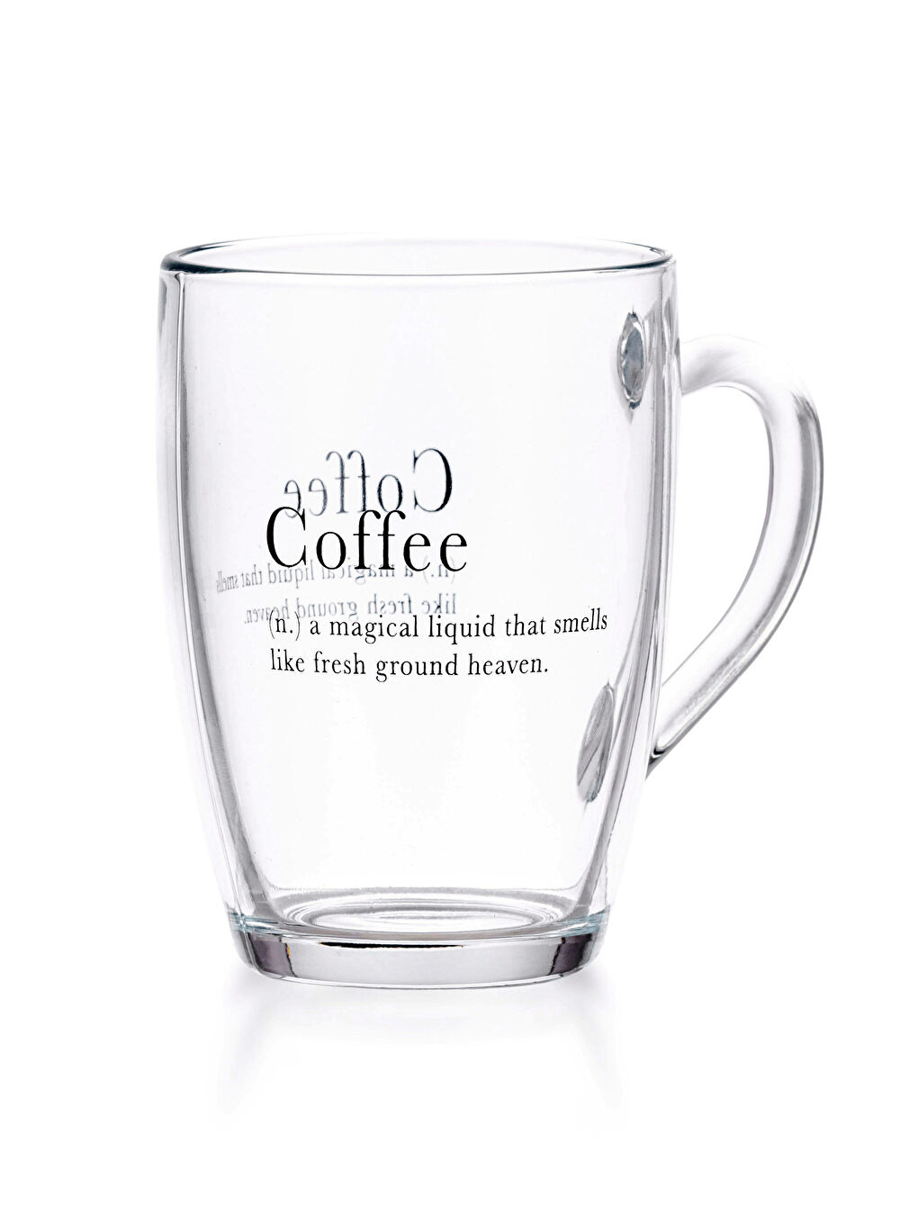 Siyah Yazı Baskılı Cam Kupa 238 ml-3