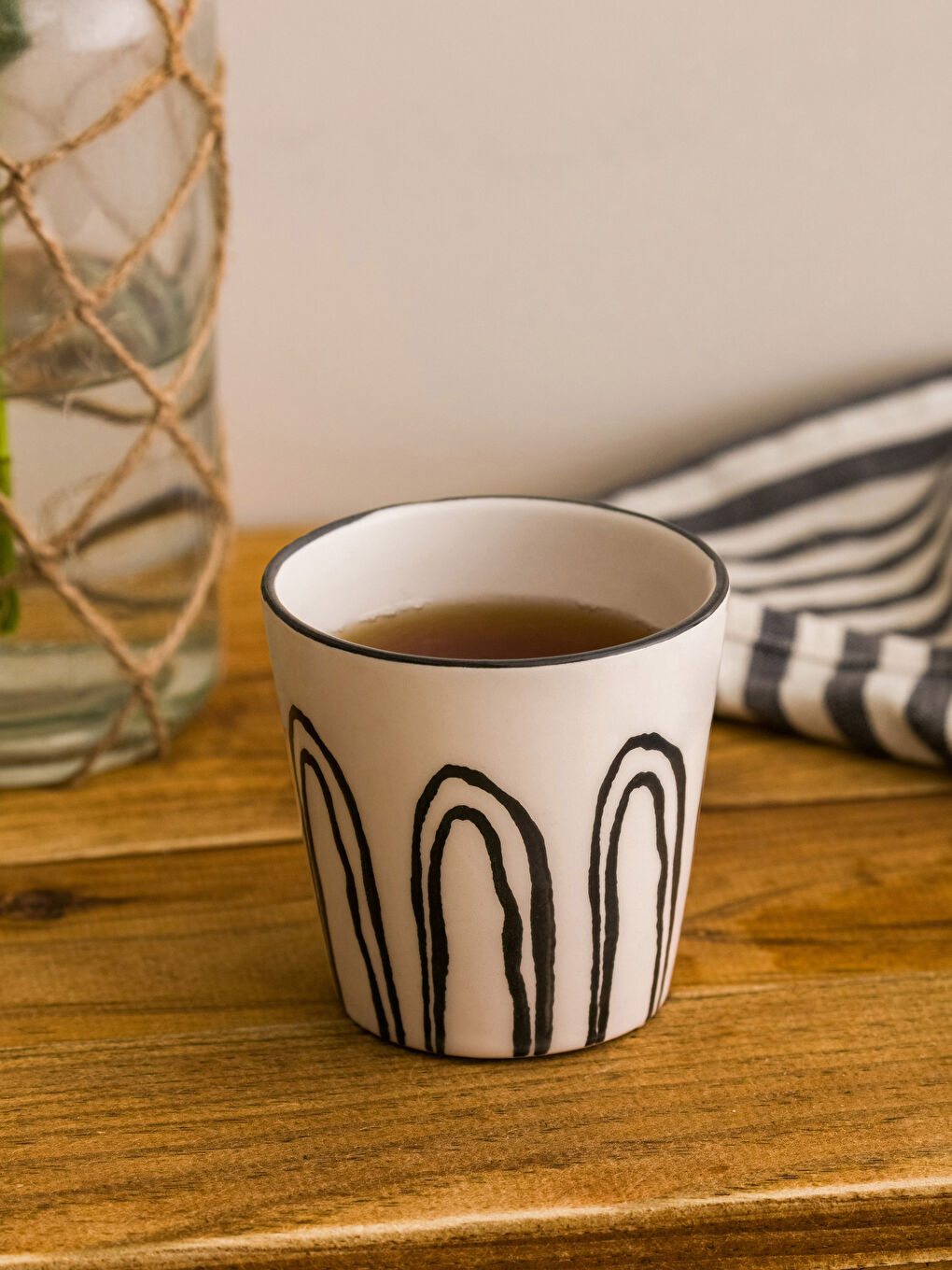 Siyah Desenli Seramik Bardak 250 ml