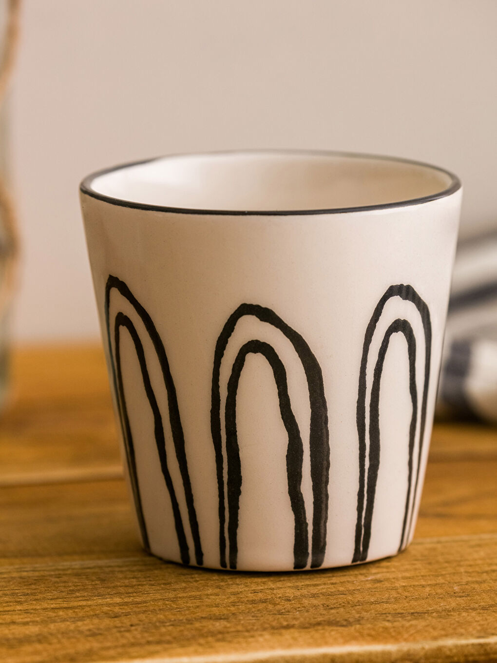 Siyah Desenli Seramik Bardak 250 ml-2