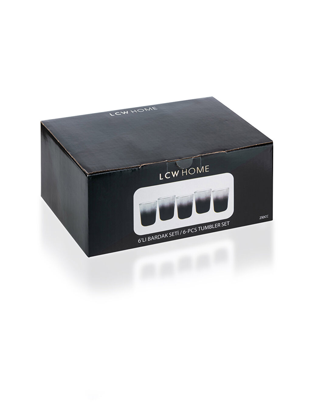 Siyah Cam Bardak Seti 6'lı 250 ml-3