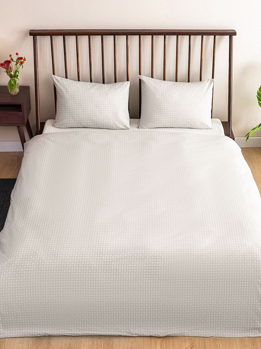 LCW HOME مجموعة غطاء لحاف مزدوج بنقشة هندسية -W2G514Z8-SM0