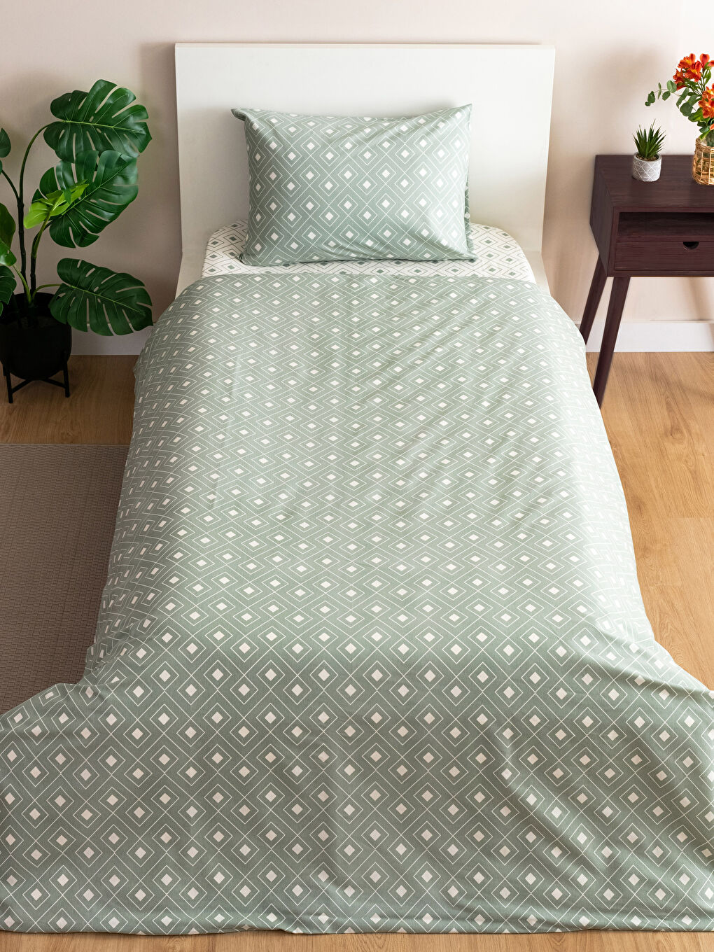 Geometric Patterned Single Duvet Cover Set-1