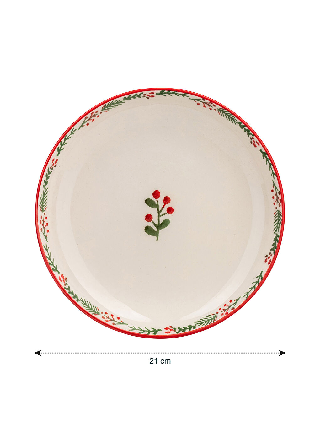 Karışık Yılbaşı Temalı Seramik Pasta Tabağı 21 cm-3